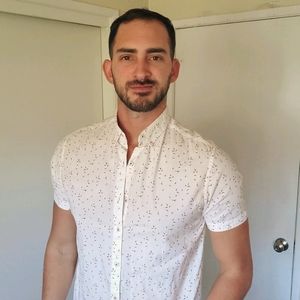 White Button Down Tee with Red Pepper design